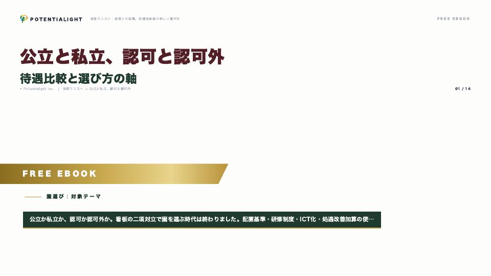 公立と私立、認可と認可外 eBook表紙