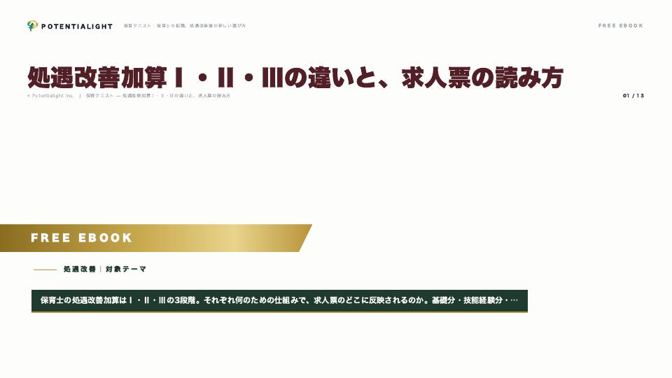 処遇改善加算の違いと求人票の読み方 eBook表紙
