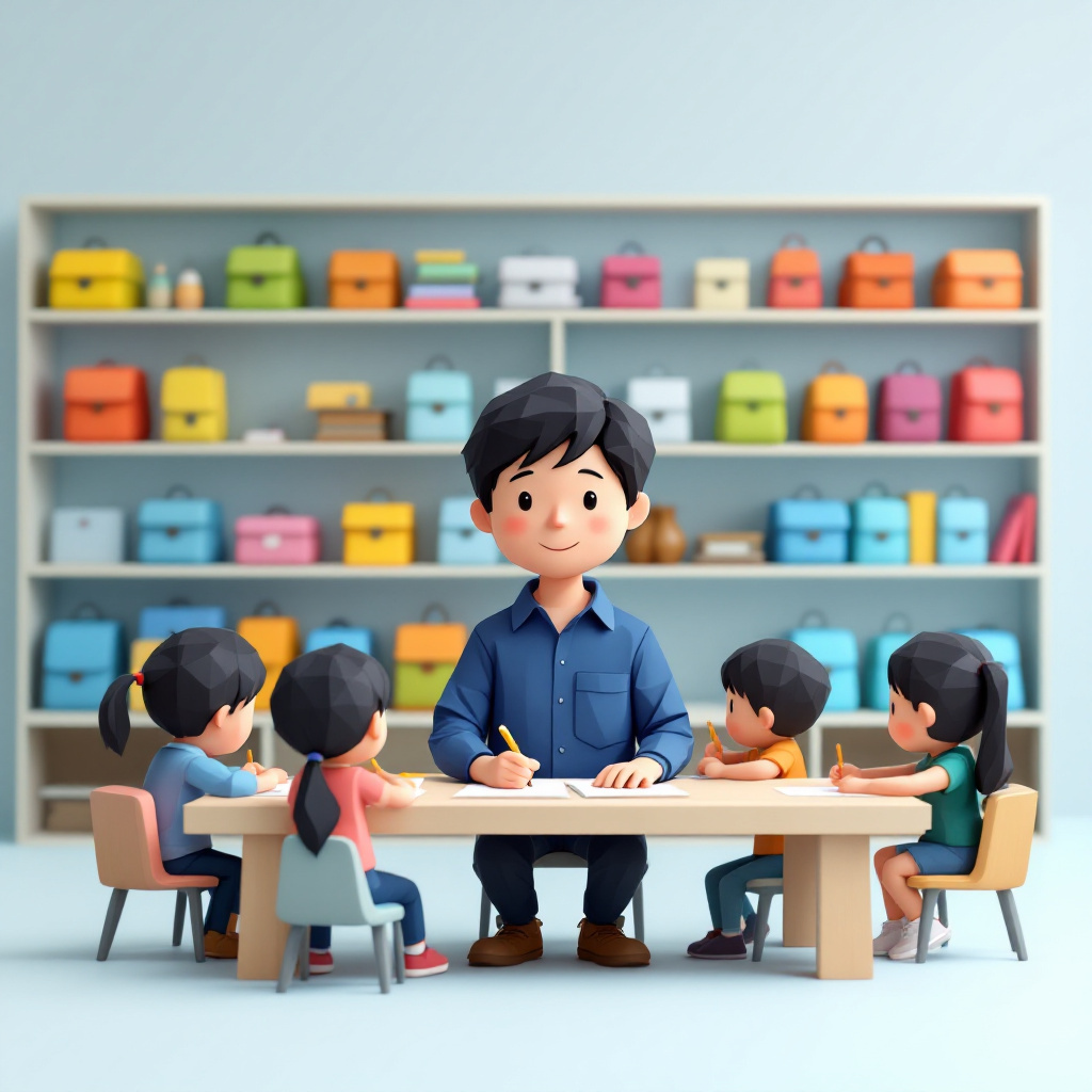 学童保育指導員(放課後児童支援員)のキャラクターイラスト